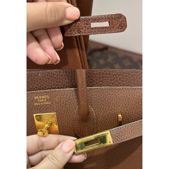 Authentic HERMES Birkin HAC Haut à Courroies 32 brown courchevel leather bag - Picture 13 of 16
